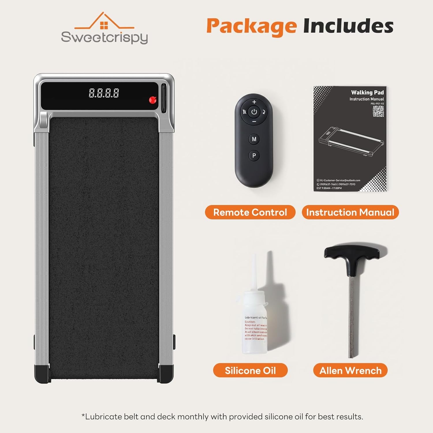 Compact Treadmill for Small Spaces, Quiet Under-Desk Walking Pad, Slim & Portable Design for Home Office Workouts, Easy to Store, Ideal for Apartments and Work-From-Home Fitness