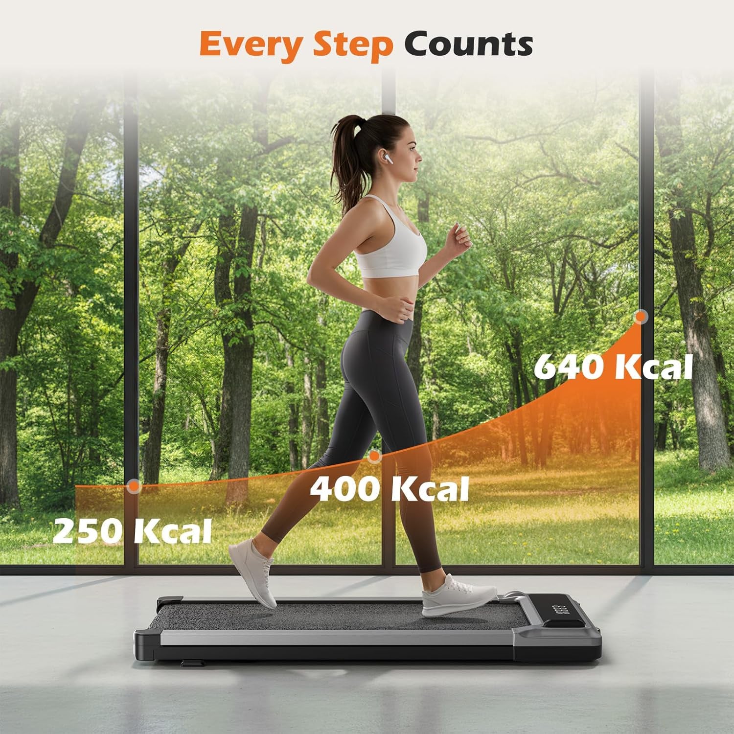 Compact Treadmill for Small Spaces, Quiet Under-Desk Walking Pad, Slim & Portable Design for Home Office Workouts, Easy to Store, Ideal for Apartments and Work-From-Home Fitness
