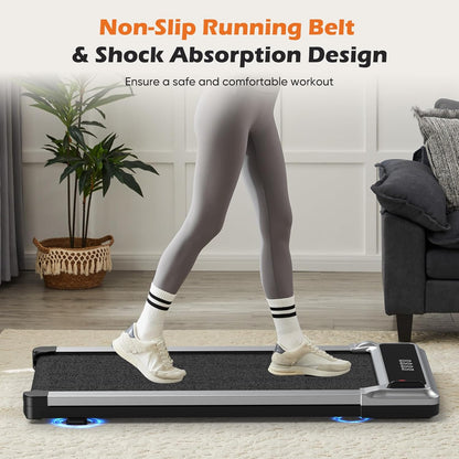 Compact Treadmill for Small Spaces, Quiet Under-Desk Walking Pad, Slim & Portable Design for Home Office Workouts, Easy to Store, Ideal for Apartments and Work-From-Home Fitness
