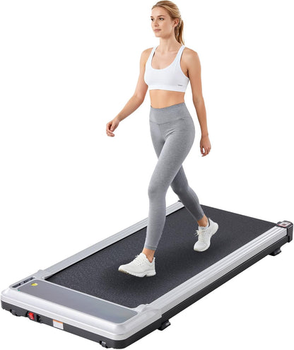 Compact Treadmill for Small Spaces, Quiet Under-Desk Walking Pad, Slim & Portable Design for Home Office Workouts, Easy to Store, Ideal for Apartments and Work-From-Home Fitness