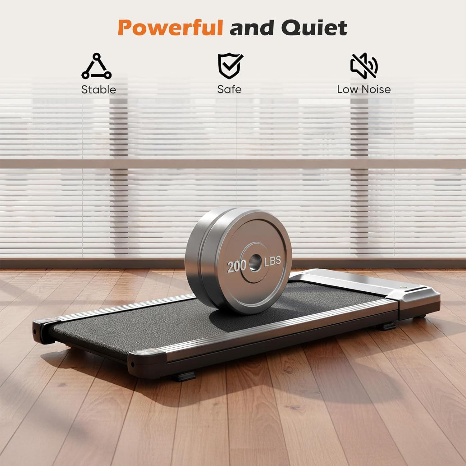 Compact Treadmill for Small Spaces, Quiet Under-Desk Walking Pad, Slim & Portable Design for Home Office Workouts, Easy to Store, Ideal for Apartments and Work-From-Home Fitness